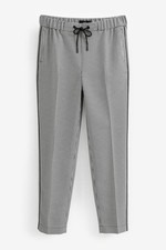 NEXT Dog Tooth Tapered Trousers, Elasticated Waist, Side Piping, Excellent Condi