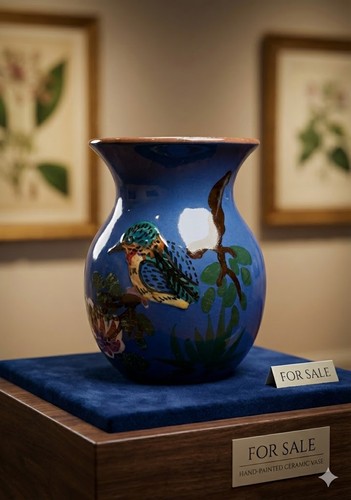 Vintage kingfisher vase - vintage,