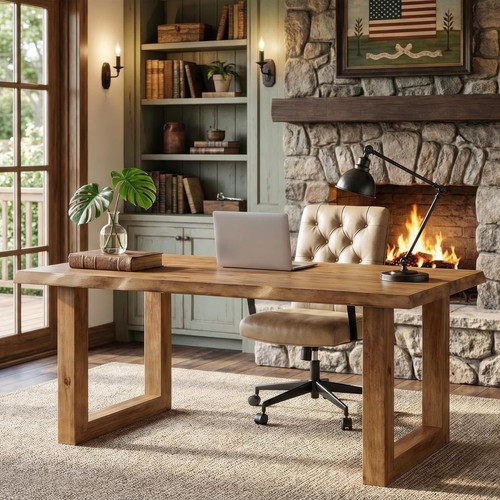 Solid wood executive desk - 63'',