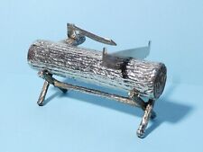 Vintage SCOUTS TROPHY Award Silver Plated Wood Log Timber Axe & Long Saw