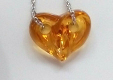 LALIQUE PENDANT ENTWINED FOREVER MINI HEART & CHAIN BY HALLMARKED   OUTSTANDING