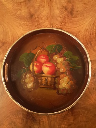 Vintage paper mache - vintage, tray,