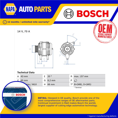 Alternator 0986038740 bosch - alternator,