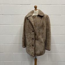 Vintage Heatonas Shearling Sheepskin Coat Made in England Size 18 Heritage Teddy