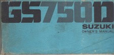 SUZUKI GS750,GS750 D,DB 1977 ORIGINAL OWNERS MANUAL,HANDBOOK