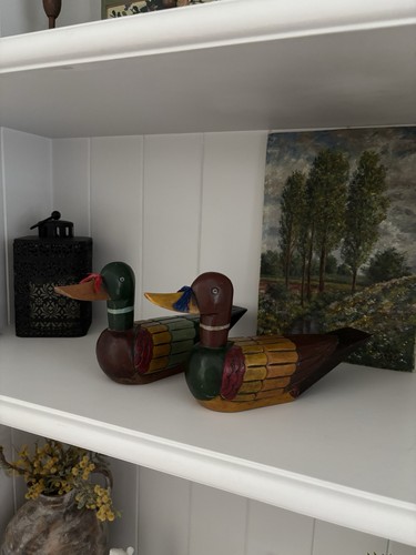 Vintage chinese wooden - chinese, ducks