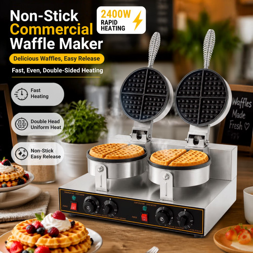 Commercial dual waffle maker - commercial,