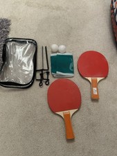 Table Tennis Racket Ping Pong Set 2 Bats Balls Net and Clamps Zipped Case