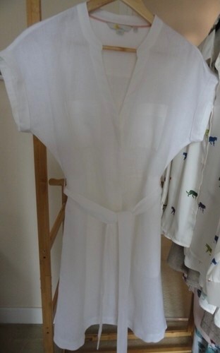 Boden 100 white linen dress - boden,
