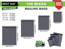 100 Mixed Mailing Plastic Bags