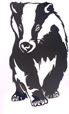 1x Badger Wildlife Animal Vinyl Sticker Decal Car Camper Van Bumper 5x8in Black