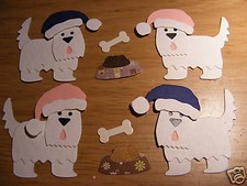 Christmas Hat Westie Dog Dogs Puppies Die Cuts (Embellishments)