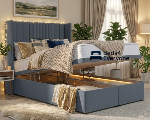 Wing paneled ottoman - paneled, storage