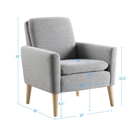 Linen modern curved armchair - linen, modern-curved