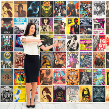 ROCK MUSIC CONCERT POSTERS VINTAGE PRINTS GIG RETRO A4 FULLY LAMINATED SET 5