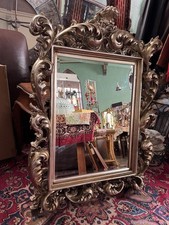 Extra Large Silver Leaf Ornate Carved Mirror Vintage 3D Rococo Styl 120cm x 90cm
