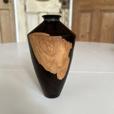 Vintage African Blackwood Small Vase Bud Vase Head Base