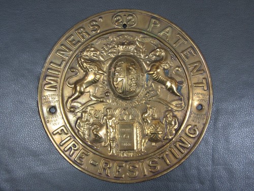 Antique brass milners patent - brass,