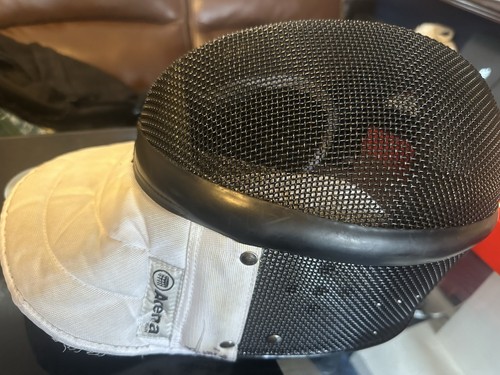 Fencing mask black mesh white - fencing,