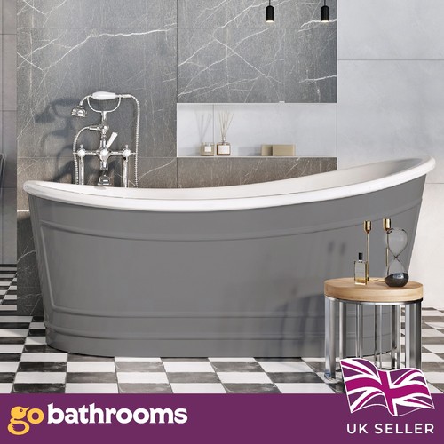 Matt grey freestanding - grey, bath