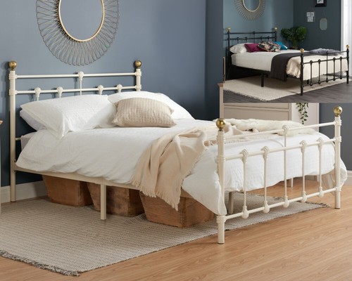 Metal bed atlas black or - metal, bed,