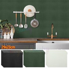10X 3D Green Peel and Stick on Self Adhesive Wall Tiles for Kitchen Bathroom UK