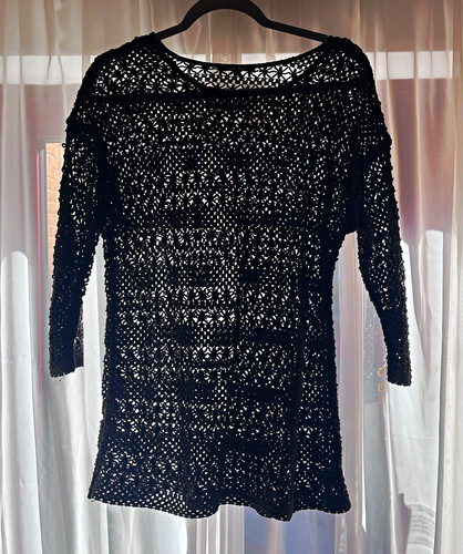 Next tall black sheer - black, crochet