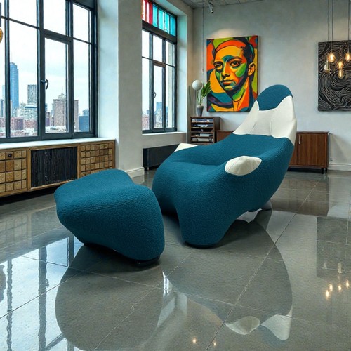 Armchair and footstool model