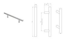 Carlisle Brass - Fingertip - Steel T-Bar Handle  35mm Projection