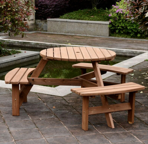 Round picnic table outdoor - round,