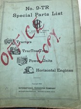 International Harvester No 9-TR Special Tractor/ Power Units Parts List 1940