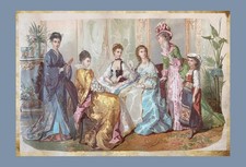 c1880 Victorian Litho Fashion