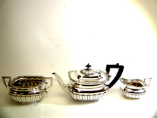 (ref288AI) Superb Silver Plated Elkington Tea Set Teapot Sugar Cream
