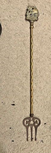 Vintage brass toasting fork - brass,