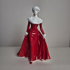 Royal Doulton Winters Walk Lady In Red Coat Figurine By Bromley Limited Edition