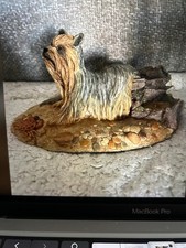 BEAUTIFUL HEAVY RESIN  YORKSHIRE TERRIER ORNAMENT/COLLECTABLE , PRISTINE 