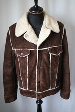 Vtg suede western trucker faux