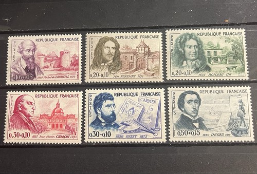 French stamps 1960 celebrities - french,