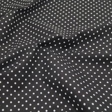 Black Polka Dot Polycotton