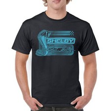 Aqua Shelby Cobra Logo T-shirt Mustang GT500 GT350 Powered by Ford Men's Tee