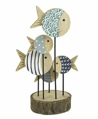 Wooden round fish - fish, ornament