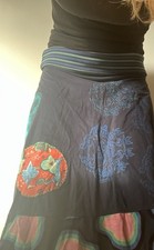 Desigual Women's A-Line Skirt UK Size 12L, Colicolored, 100% Cotton, Knee Length
