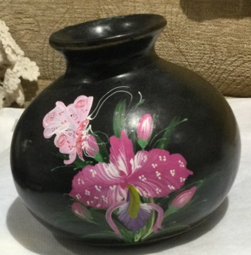 Small black porcelain vase - porcelain,