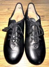 Capezio CG55 LEATHER Teletone Tap shoes -Cap. 8.5M -I,d say they are a UK 5  BLK