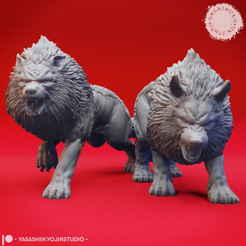 Dire wolf 54mm miniature - -,