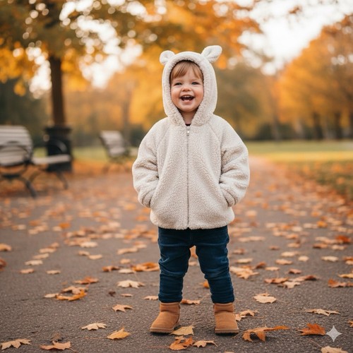 Kids girls cream hooded - h&m,