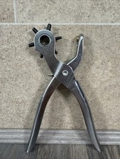 SILVER Revolving Leather Punch Plier 6 Size DIY Belt EYELET Hole Puncher Tool