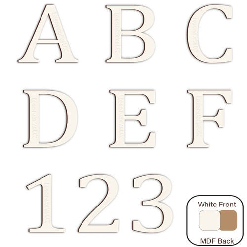 White mdf wooden letters - mdf,