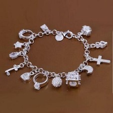 Durable High Quality Brand New Impeccable 925 Sterling Silver Charm Bracelet