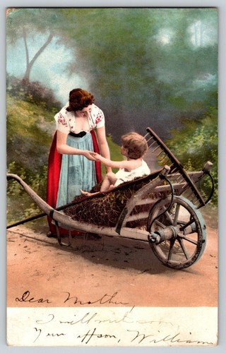 Postcard german mother - german,